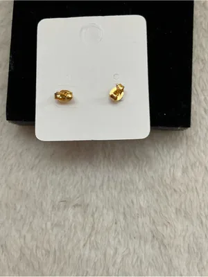 Gold-Tone Flower Stud Earrings in Red &Gold thumbnail 3