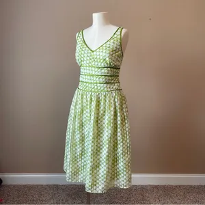 CATO | Green Polka Dot Midi Dress Sz 14 thumbnail 5