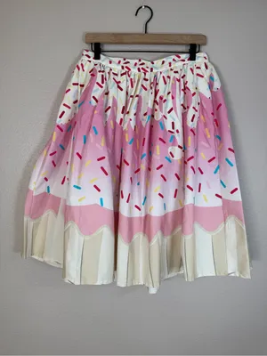 Unique Vintage Cupcake Sprinkles Circle Swing Midi Skirt size Large NEW $99 thumbnail 4