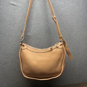 Woven Faux Leather Shoulder Bag Tan Small Hobo Purse Adjustable Strap thumbnail 2