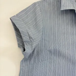 J Crew Womens‎ Blue Popover Top Striped Short Sleeve Collared Button Shirt Small thumbnail 6