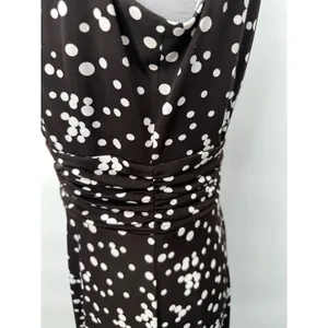 Jessica Howard Dress Womens 8‎ Brown Polka Dot Rockabilly Ruched Midi Retro thumbnail 3