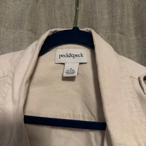 Peck & Peck Cream Button-Front Utility top size M thumbnail 2