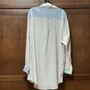 Aerie Women's XL Oversized Button Down Shirt Colorblock Striped NWT thumbnail 2