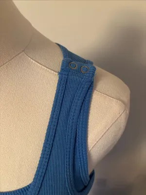 Bun Maternity Scoop Neck Maxi Dress in Bright Blue with nursing feature thumbnail 5