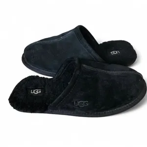 UGG Women’s Black Suede Open-Back Slippers Size 9 thumbnail 2