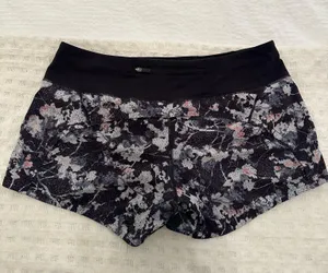 Lululemon Run Times Shorts II Spring 4" Bloom Multi Black 2 thumbnail 5