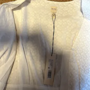 Rebecca Taylor La Vie Leaf Embroidered Cotton Top nwt $195 extra large XL corset thumbnail 14