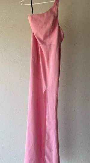 NBD pink one shoulder formal maxi dress thumbnail 3