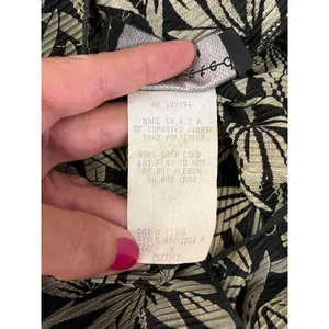 Vintage Botanical Leaf Print Tie Waist Dress Cap Sleeve Cottagecore Summer 8P thumbnail 6