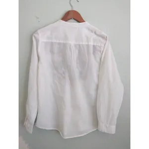 Boho Embroidered Tunic Blouse Cotton Peasant Top White Floral Resort Coverup M thumbnail 3