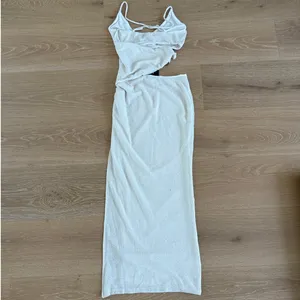 White Fox Maxi Dress Blue Lagoon Size L Oat Beige thumbnail 5