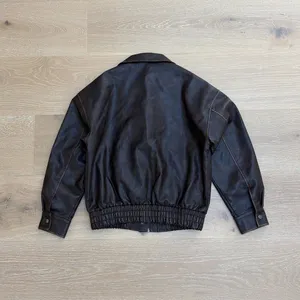 Perfect Stranger Faux Leather Jacket Washed Maxx Size XS Brown thumbnail 2