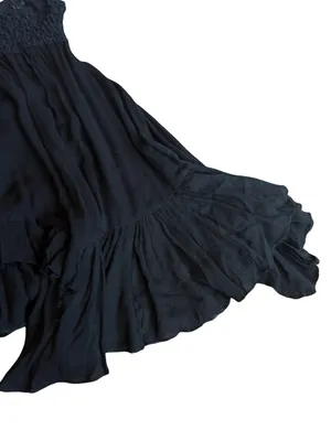 Free People One Black Lace Boho Mini Dress Ruffle Hem Sweetheart Small Women's thumbnail 10