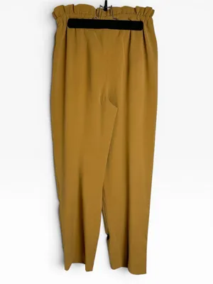 NEW Aritzia Wilfred Kari Paperbag Pants Mustard Yellow Relaxed Fit Size S chic thumbnail 7