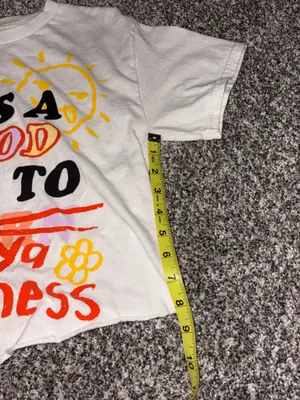 Spencer's White Cropped Tee with Multicolor Graphic Multiple thumbnail 3