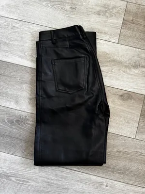 Motel Rocks Black Faux Leather Straight Jeans thumbnail 3