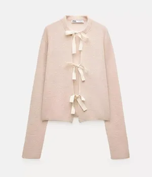 ZARA Bow Sweater Knit thumbnail 1
