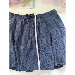 Aerie Navy Blue Floral Lace Mini Skirt Elastic Waist Ribbon L NWT 0703-1834 Boho thumbnail 9