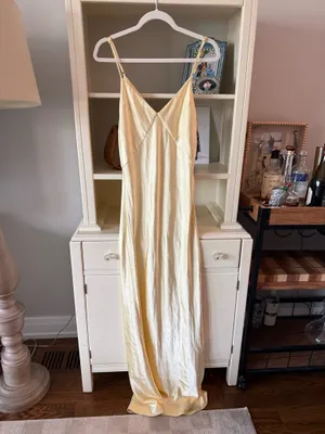 Billy J Yellow Satin Dress thumbnail 7