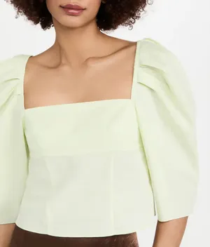NEW Vince Draped Square Neck Top in Honeydew‎ thumbnail 1