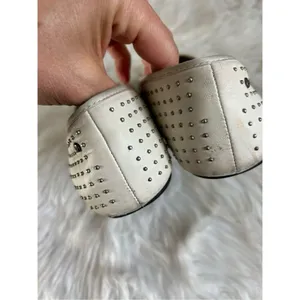 UGG Alloway White Leather Silver Studded Loafer Flats size 6 thumbnail 3
