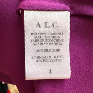 A.L.C. Harmon Silk Orchid Purple Draped Asymmetric V-Neck‎ Relaxed Fit Blouse 4 thumbnail 9