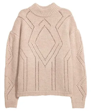 H&M Beige Wool Blend Knit Sweater thumbnail 1