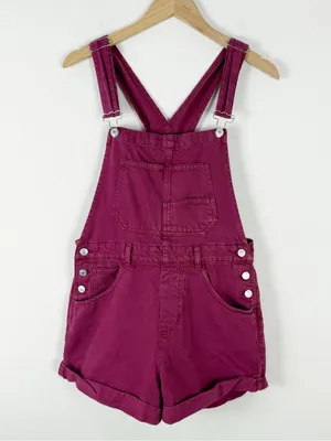 Free People We The Free Ziggy Shortalls in red berry thumbnail 3