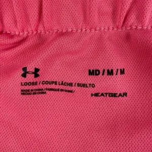 Under Armour Pink Spell Out Waistband Elastic Yoga Pull On Athletic Short Size M thumbnail 3