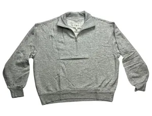 LOU & GREY‎ Signature Soft Plush Quarter Zip Pullover Sweatshirt Gray Size S new thumbnail 1