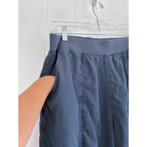 Faherty Brand Arlie Day Pants Navy Blue Linen Tencel Joggers Women Large thumbnail 3