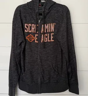Harley Davidson Adult Large Screamin Eagle Zip Up Hoodie Jacket thumbnail 1