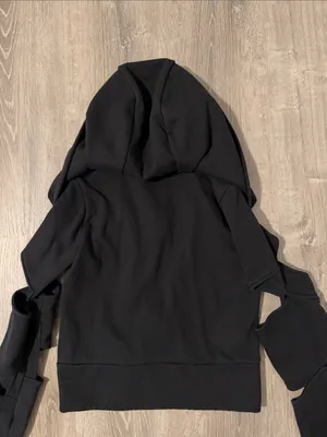 ALO Yoga‎ Small Mix Jacket Zip Up Cut Out Long Sleeve Fleece Hooded Casual Black thumbnail 7
