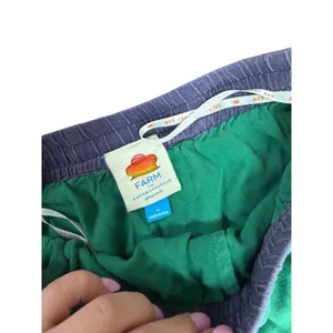 Farm Rio for Anthropologie Green Side Stripe Wide Leg Crop Pants Womens Size M thumbnail 3