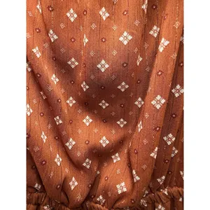 Lucky Brand Rust Dress Shimmer Peasant Boho Tiered Size M Midi‎ Puff Sleeve New thumbnail 13