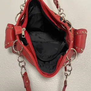 Y2K Red Western Shoulder Bag Vegan Leather Chunky Studded Country Cowgirl Boho thumbnail 3