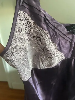 Vtg 90s Y2K Jones New York Purple Satin Lingerie Slip Mini Dress M Whimsigoth thumbnail 6