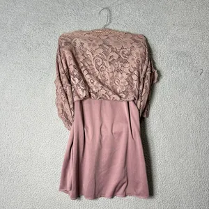 Olivia Blu Skirt‎ Womens M Rose Pink Lace Midi Skirt Romantic Vintage Girly thumbnail 3