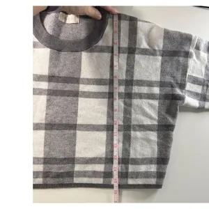 Altar'd‎ State Plaid Cropped Sweater Grey White 90s Grunge Preppy Small EUC thumbnail 7