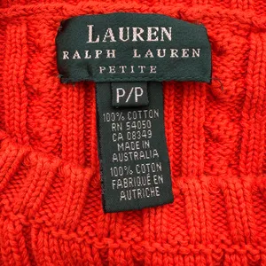 Lauren Ralph Lauren vintage orange cable knit sweater thumbnail 6