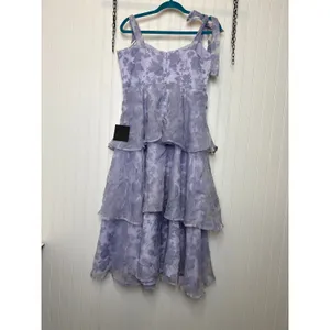 NWT LULUS Glamorous Sweetie Lavender Burnout Tie-Strap Bustier Midi Dress Sz XS thumbnail 4
