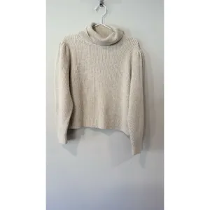 J.Crew Puff-Sleeve Turtleneck Sweater in ivory Size Large thumbnail 3
