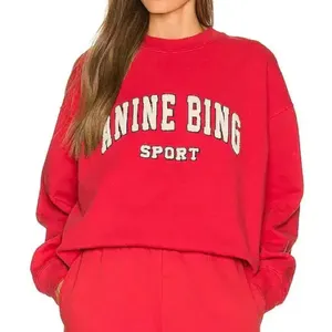 Anine Bing Sport Tyler Oversized Sweatshirt - Red - NWT thumbnail 1