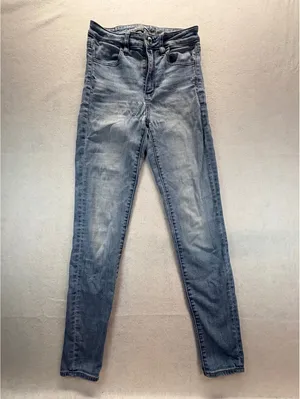 American Eagle Super Stretch Women’s Skinny Jeans Size 2 Light Wash thumbnail 3
