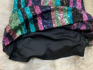 Belle Badgley Mischka Heather Rainbow Sequin Halter Mini Dress size 2. thumbnail 5