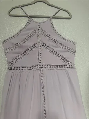 NWT Lulus Lavender Leads to You Crochet Lace Halter Dress XL thumbnail 3