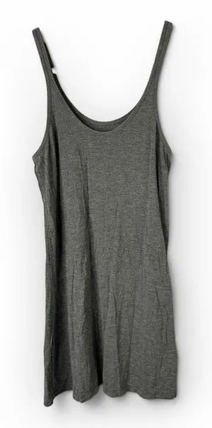 Alexander Wang Ribbed Knit Tank Top Scoop Neck Minimalist Designer Gray S thumbnail 1