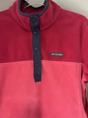 Columbia XL Women’s Dark Pink Light Pink Colorblock Fleece 1/2 Snap Pullover thumbnail 4