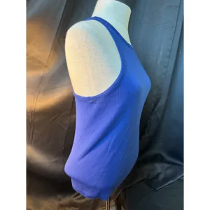 J.Crew Womens‎ Ribbed High Neck Racerback Tank Top Royal Blue Size Medium thumbnail 2